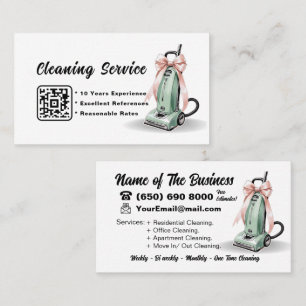 Tarjeta De Visita Código QR Aspiradora Servicios de limpieza del hog