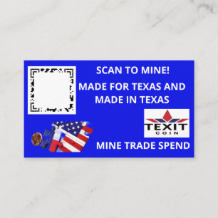 Tarjeta De Visita Código QR azul cobalto de la moneda de TeXit