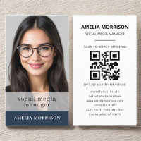 Código QR azul de la Marina Foto Profesional Minim