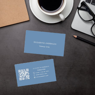 Tarjeta De Visita Código qr azul turbio