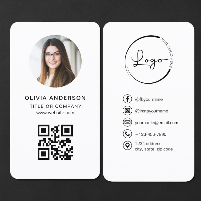 Tarjeta De Visita Código QR Blanco Foto (Subido por el creador)