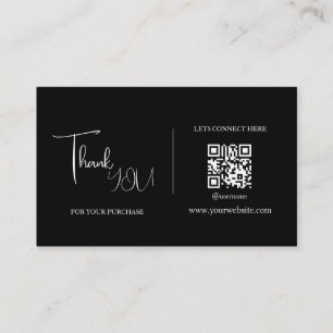 Tarjeta De Visita Código QR blanco Gracias Código de descuento de ta