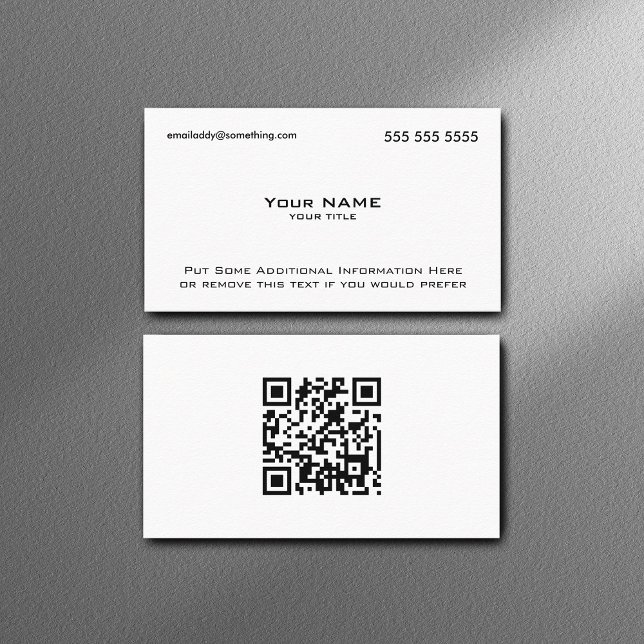 Tarjeta De Visita Código QR blanco moderno (Subido por el creador)
