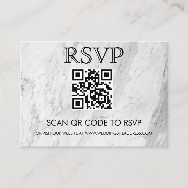 Tarjeta De Visita Código QR Boda RSVP Simple (Anverso)