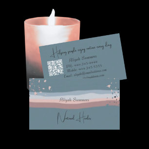 Tarjeta De Visita Código QR boho colorido minimalista meditativo 