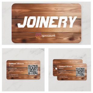Tarjeta De Visita Código QR Carpintería Ensamblaje