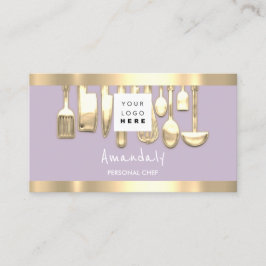 Tarjeta De Visita Código QR Chef personal Cocina Restaurante Lavende