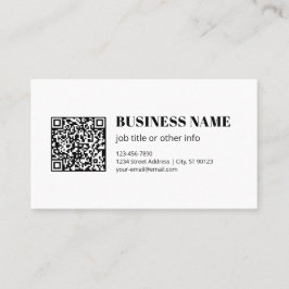 Tarjeta De Visita Código QR comercial y texto retro-moderno editable
