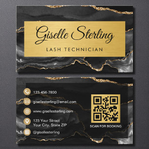 Tarjeta De Visita Código QR con Brillo de Tecnólogo de Pestañas de Á