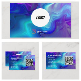 Tarjeta De Visita Código QR con el logotipo elegante de Hair Stylist