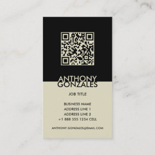 Tarjeta De Visita Código QR con logotipo minimalista elegante de dos
