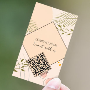 Tarjeta De Visita Código QR Conectado Con El Boho Estadounidense