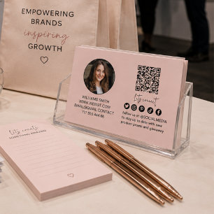 Tarjeta De Visita Código Qr Conectar Con Nosotros Logo Foto Empresa