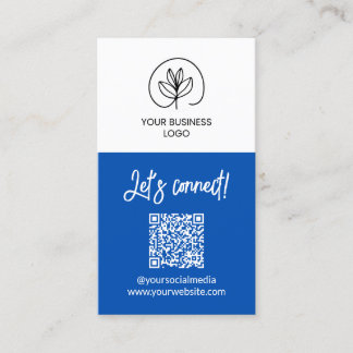 Tarjeta De Visita Código QR Conectemos Azul de un Solo Lado