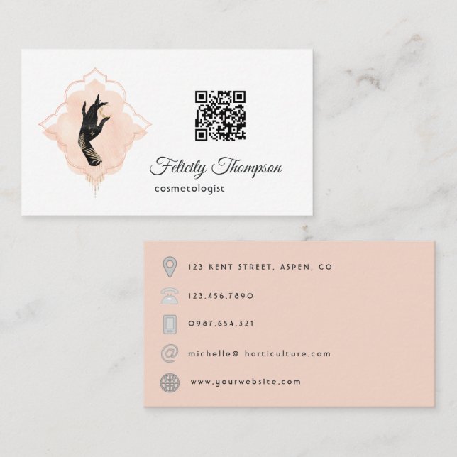 Tarjeta De Visita Código QR cósmico místico (Anverso / Reverso)