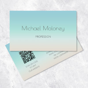 Tarjeta De Visita Código QR Costa Minimalista