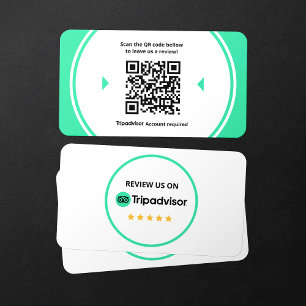 Tarjeta De Visita Código QR de 5 estrellas de reseñas de Tripadvisor