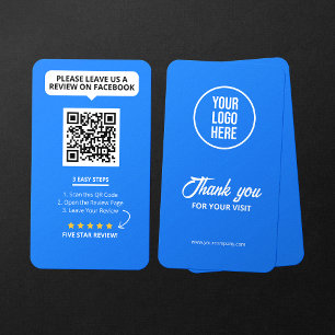 Tarjeta De Visita Código QR de 5 estrellas para reseñas de Facebook 
