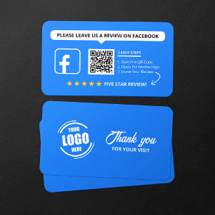 Tarjeta De Visita Código QR de 5 estrellas para reseñas de Facebook