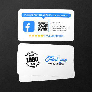 Tarjeta De Visita Código QR de 5 estrellas para reseñas de Facebook 