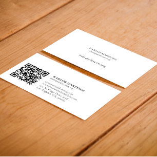 Tarjeta De Visita Código QR de abogado de inmigración simple en blan