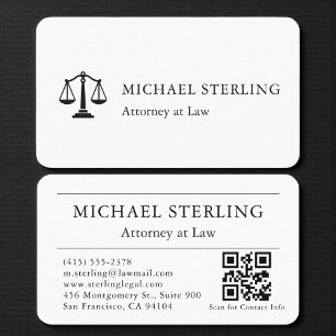 Tarjeta De Visita Código QR de abogado profesional