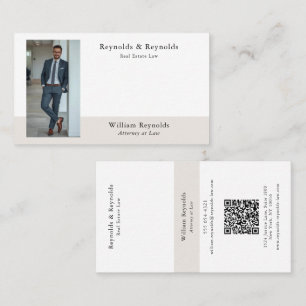 Tarjeta De Visita Código QR de abogado profesional de fotografía mod