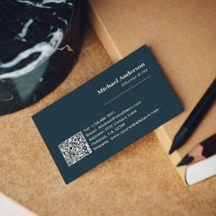 Tarjeta De Visita Código QR de abogado profesional moderno
