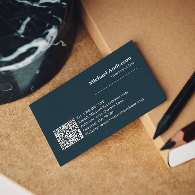Tarjeta De Visita Código QR de abogado profesional moderno (Make an impact with these professional business cards, showcasing your brand and credibility.)