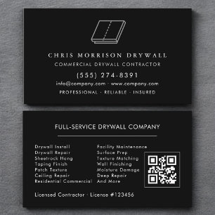 Tarjeta De Visita Código QR de acabado de Sheetrock de drywall