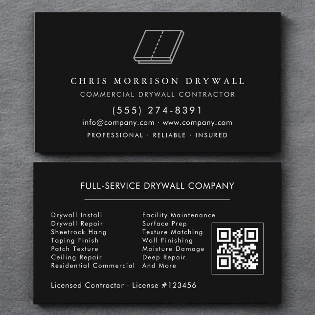 Tarjeta De Visita Código QR de acabado de Sheetrock de drywall (Subido por el creador)