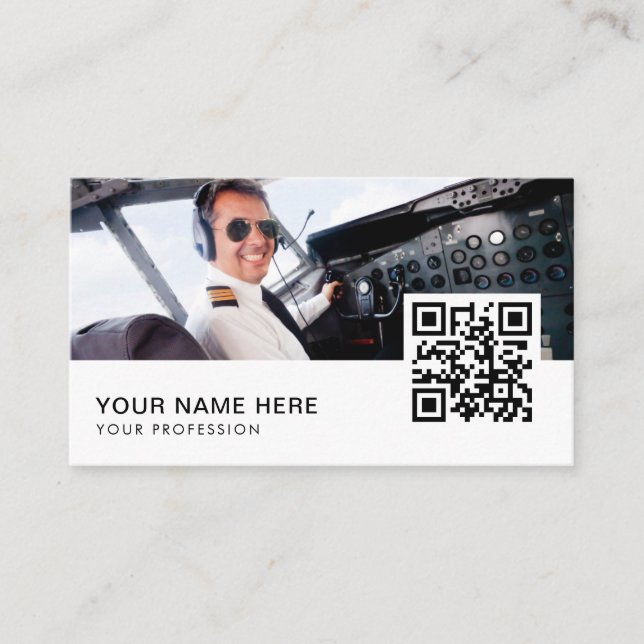 Tarjeta De Visita código QR de aerolínea privada (Anverso)