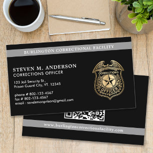 Tarjeta De Visita Código QR de agente de correcciones personalizado