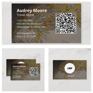 Tarjeta De Visita Código QR de Agente de Viajes