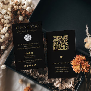 Tarjeta De Visita Código QR de agradecimiento de la reseña de lujo e