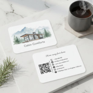 Tarjeta De Visita Código QR de alquiler de cabaña en Cottage Mountai