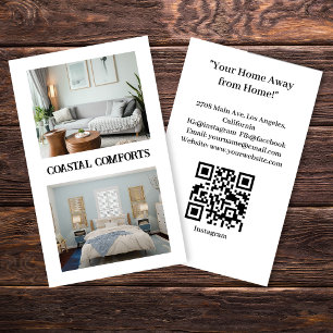 Tarjeta De Visita Código QR de Alquiler de Vacaciones en Blanco Mode