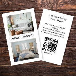 Tarjeta De Visita Código QR de Alquiler de Vacaciones en Blanco Mode