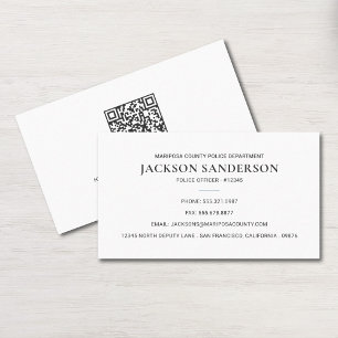 Tarjeta De Visita Código QR de aplicación de la ley del departamento