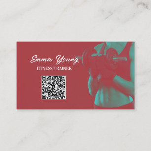 Tarjeta De Visita Código QR de aptitud personal del formador