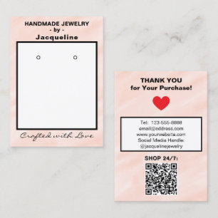 Tarjeta De Visita Código QR de Aretes de Acuarela Rosados
