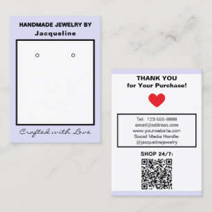 Tarjeta De Visita Código QR de Aretes de Joyería de Lavanda
