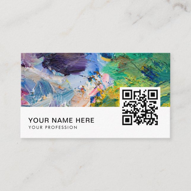 Tarjeta De Visita código QR de artista (Anverso)