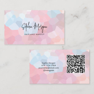 Tarjeta De Visita Código QR de artista de cabello y maquillaje de mo