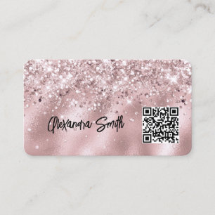 Tarjeta De Visita Código QR de artista de maquillaje con brillo de o