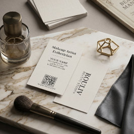 Tarjeta De Visita Código QR de Artista de Maquillaje de Lino Carbón 