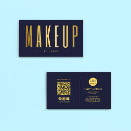 Tarjeta De Visita Código QR de artista de maquillaje, logotipo naval
