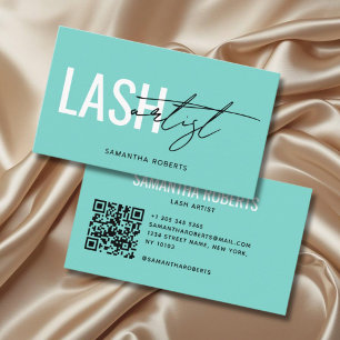 Tarjeta De Visita Código QR de artista de pestañas moderno en color
