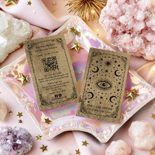Tarjeta De Visita Código QR de Artista de Pestañas Tarot Celestial R