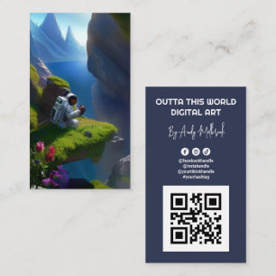Tarjeta De Visita Código QR de artista digital editable